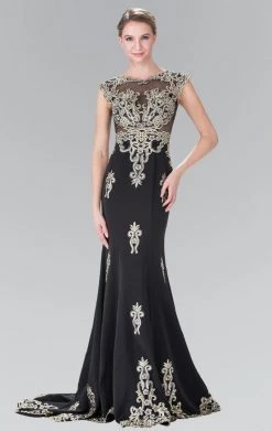 Formal Gowns Elizabeth K - GL2233 Embellished High Neck Jersey Trumpet Dress 10 Formal Gowns Elizabeth K - GL2233 Embellished High Neck Jersey Trumpet Dress