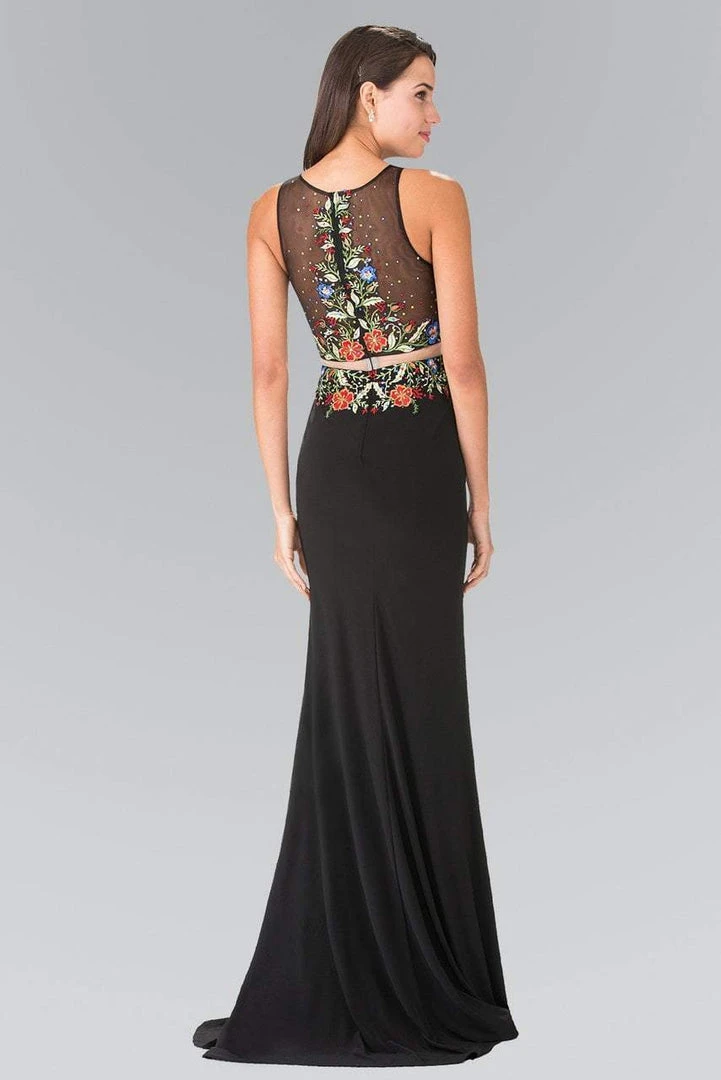 Formal Gowns Elizabeth K - GL2241 Mock Two-Piece With Embroidery Evening Gown 4 Formal Gowns Elizabeth K - GL2241 Mock Two-Piece With Embroidery Evening Gown