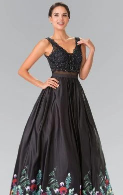 Elizabeth K - GL2251 Sparkling V-Neck Long Dress 8 Elizabeth K - GL2251 Sparkling V-Neck Long Dress