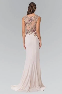 Formal Gowns Elizabeth K - GL2270 Embroidered V Neck Long Dress