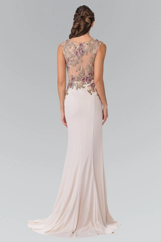 Formal Gowns Elizabeth K - GL2270 Embroidered V Neck Long Dress 4 Formal Gowns Elizabeth K - GL2270 Embroidered V Neck Long Dress