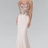 Formal Gowns Elizabeth K - GL2270 Embroidered V Neck Long Dress
