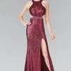 Elizabeth K - GL2278 Halter Long Dress With Slit