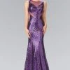 Elizabeth K - GL2292 Sequined Illusion Panel Sheath Gown