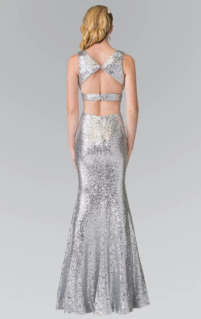 Formal Gowns Elizabeth K - GL2300 V-Neck Long Dress With Slit 6 Formal Gowns Elizabeth K - GL2300 V-Neck Long Dress With Slit