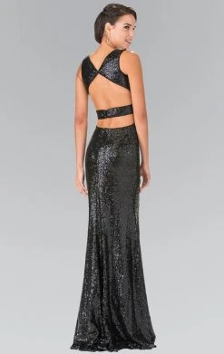 Formal Gowns Elizabeth K - GL2300 V-Neck Long Dress With Slit