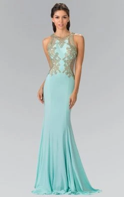 Elizabeth K - GL2321 Halter Long Gown With Side Cut Outs Formal Gowns