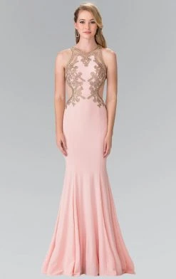 Elizabeth K - GL2321 Halter Long Gown With Side Cut Outs Formal Gowns