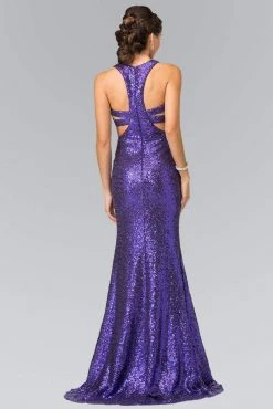 Formal Gowns Elizabeth K - GL2333 Mock Two-Piece Sequined Sheath Gown