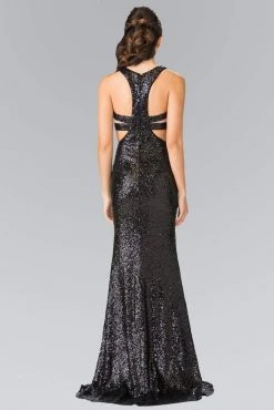 Formal Gowns Elizabeth K - GL2333 Mock Two-Piece Sequined Sheath Gown