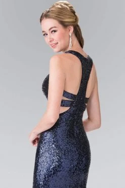 Formal Gowns Elizabeth K - GL2333 Mock Two-Piece Sequined Sheath Gown