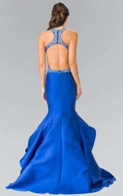 Elizabeth K - GL2357 Beaded Halter Ruffled Mermaid Gown Formal Gowns 11 Elizabeth K - GL2357 Beaded Halter Ruffled Mermaid Gown Formal Gowns
