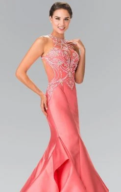 Elizabeth K - GL2357 Beaded Halter Ruffled Mermaid Gown Formal Gowns 8 Elizabeth K - GL2357 Beaded Halter Ruffled Mermaid Gown Formal Gowns