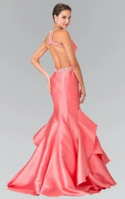 Elizabeth K - GL2357 Beaded Halter Ruffled Mermaid Gown Formal Gowns 9 Elizabeth K - GL2357 Beaded Halter Ruffled Mermaid Gown Formal Gowns
