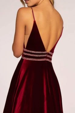 Elizabeth K - GL2584 Illusion Plunging Neck Sleeveless Velvet Gown 13 Elizabeth K - GL2584 Illusion Plunging Neck Sleeveless Velvet Gown