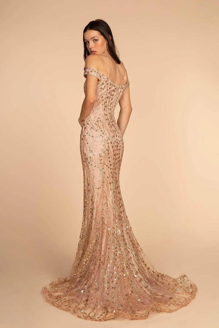 Elizabeth K - GL2585 Glitter Sequined Off-Shoulder Gown 4 Elizabeth K - GL2585 Glitter Sequined Off-Shoulder Gown