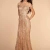 Elizabeth K - GL2585 Glitter Sequined Off-Shoulder Gown
