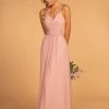 Formal Gowns Elizabeth K - GL2606 Lace Pleated Halter Chiffon A-line Dress