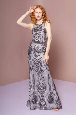 Formal Gowns Elizabeth K - GL2627 Embellished Sheath Evening Dress