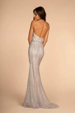 Formal Gowns Elizabeth K - GL2642 Embellished Halter Sheath Gown