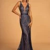 Formal Gowns Elizabeth K - GL2646 Embellished Deep V-neck Trumpet Dress 2 Formal Gowns Elizabeth K - GL2646 Embellished Deep V-neck Trumpet Dress