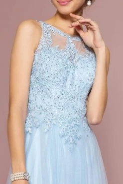 Formal Gowns Elizabeth K - GL2693 Beaded Lace A-Line Evening Dress