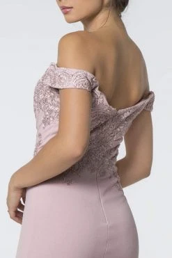 Elizabeth K - GL2708 Embroidered Off-Shoulder Jersey Trumpet Dress 21 Elizabeth K - GL2708 Embroidered Off-Shoulder Jersey Trumpet Dress