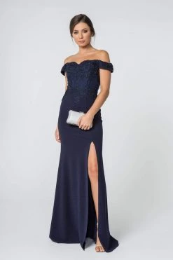 Elizabeth K - GL2708 Embroidered Off-Shoulder Jersey Trumpet Dress 23 Elizabeth K - GL2708 Embroidered Off-Shoulder Jersey Trumpet Dress