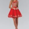 Elizabeth K - Gold Lace Accent Top Tulle Short Dress GS1334 2 Elizabeth K - Gold Lace Accent Top Tulle Short Dress GS1334