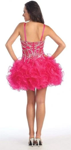 Cocktail Dresses Elizabeth K - GS1024 Organza Corset Style Ruffle Dress