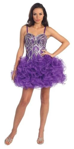 Cocktail Dresses Elizabeth K - GS1024 Organza Corset Style Ruffle Dress