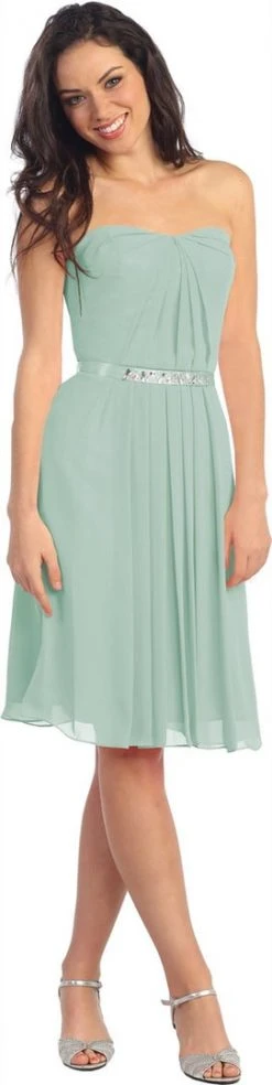 Cocktail Dresses Elizabeth K - GS1079 Jewel Embellished Pleated Sweetheart Dress