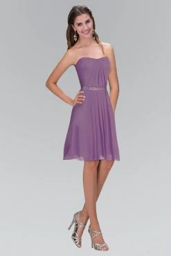 Cocktail Dresses Elizabeth K - GS1079 Jewel Embellished Pleated Sweetheart Dress