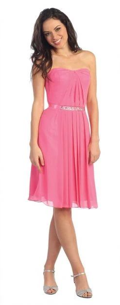 Cocktail Dresses Elizabeth K - GS1079 Jewel Embellished Pleated Sweetheart Dress