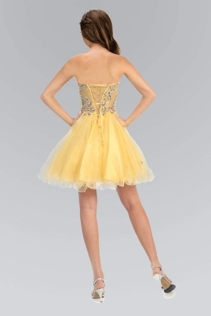 Elizabeth K - GS1107 Beaded Sweetheart Neck Tulle Short Dress Cocktail Dresses 4 Elizabeth K - GS1107 Beaded Sweetheart Neck Tulle Short Dress Cocktail Dresses