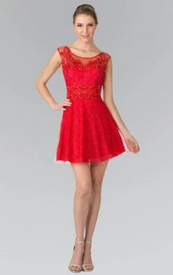 Cocktail Dresses Elizabeth K - GS1428 Beaded Illusion Sweetheart Tulle Dress