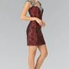 Cocktail Dresses Elizabeth K - GS1436 Sequined V Neck Cocktail Dress