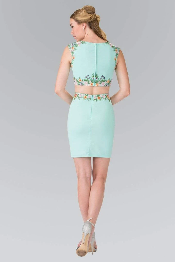 Elizabeth K - GS1439 Two-Piece Floral Embroidered Dress Cocktail Dresses 4 Elizabeth K - GS1439 Two-Piece Floral Embroidered Dress Cocktail Dresses