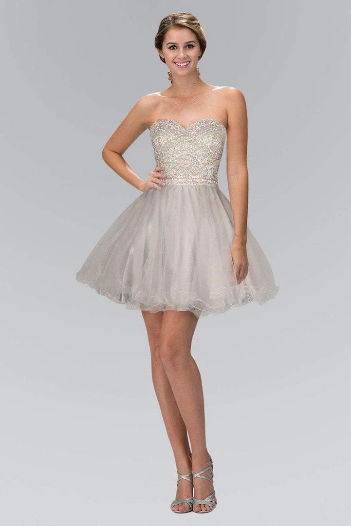 Elizabeth K - GS1458 Beaded Strapless Cocktail Dress 3 Elizabeth K - GS1458 Beaded Strapless Cocktail Dress