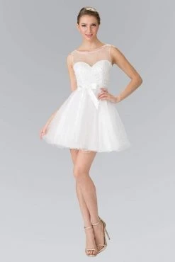 Elizabeth K - GS1459 Illusion Sweetheart Tulle Dress