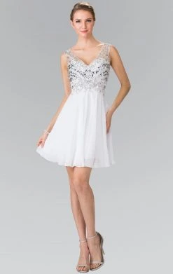 Elizabeth K - GS1467 Sleeveless V-Neck Cocktail Dress Cocktail Dresses