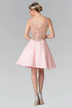 Elizabeth K - GS1469 Bejeweled Sleeveless A-line Short Dress 5 Elizabeth K - GS1469 Bejeweled Sleeveless A-line Short Dress