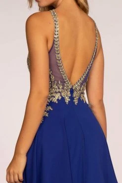 Cocktail Dresses Elizabeth K - GS1615 Gilt-Embroidered High Halter Chiffon Dress 21 Cocktail Dresses Elizabeth K - GS1615 Gilt-Embroidered High Halter Chiffon Dress