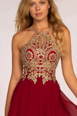 Cocktail Dresses Elizabeth K - GS1615 Gilt-Embroidered High Halter Chiffon Dress 13 Cocktail Dresses Elizabeth K - GS1615 Gilt-Embroidered High Halter Chiffon Dress