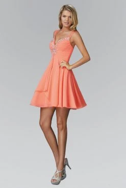 Cocktail Dresses Elizabeth K - GS2022 Jewel Accented Cap Sleeve Sweetheart Dress