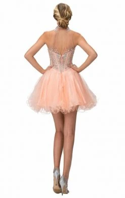 Cocktail Dresses Elizabeth K - GS2029 Embellished High Neck Cocktail Dress 6 Cocktail Dresses Elizabeth K - GS2029 Embellished High Neck Cocktail Dress