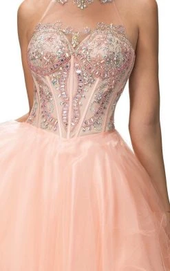 Cocktail Dresses Elizabeth K - GS2029 Embellished High Neck Cocktail Dress 7 Cocktail Dresses Elizabeth K - GS2029 Embellished High Neck Cocktail Dress