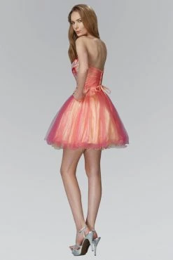 Elizabeth K - GS2035 Embellished Strapless Sweetheart Short Dress Cocktail Dresses