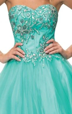 Elizabeth K - GS2132 Embellished Strapless Cocktail Dress