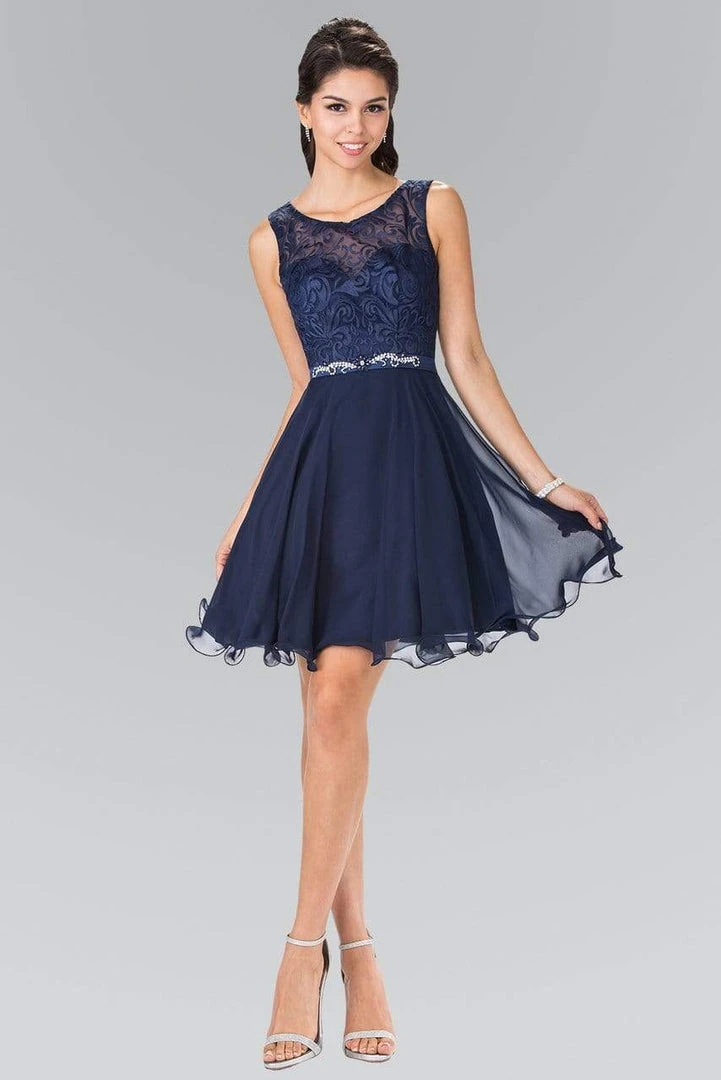 Cocktail Dresses Elizabeth K - GS2314 Sleeveless Lace Bodice A-Line Short Dress 9 Cocktail Dresses Elizabeth K - GS2314 Sleeveless Lace Bodice A-Line Short Dress